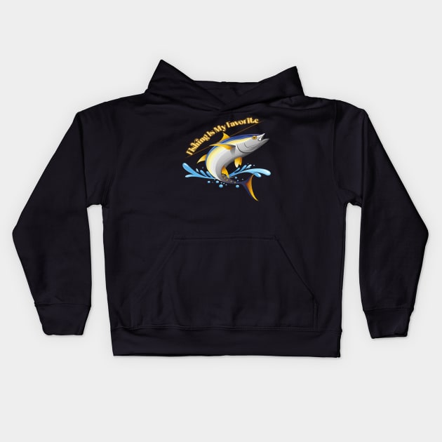 Fishing Is My Favorite Kids Hoodie by Animal Specials